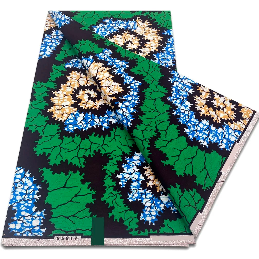 African Real Wax Prints Fabric Ankara Wax 100% Cotton Fabric Guaranteed Veritable Original Sewing Material