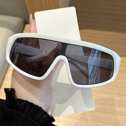 Cycling 2pcs Fashion New Sports Sunglasses Women Punk Style Outdoor Eyeglasses One Piece Personalized Square Glasses Unisex
