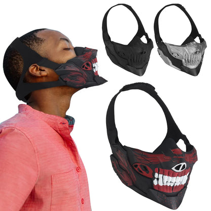 Airsoft Skull Mask Half Face Protection Halloween Fangs Mask Breathable for Halloween Horror Props Party Supplies