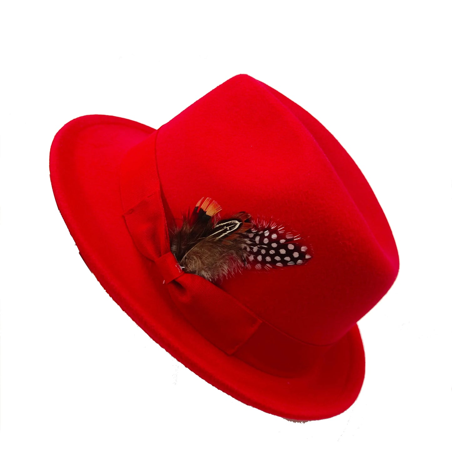 Women's Men's Fedora Hat Winter and Autumn Elegant Women's Gangster Trilby Felt Hamburg Church Jazz Hat 55-58CM Adjustable