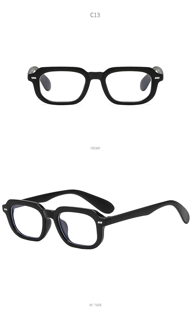 Small Square Eyewear Computer Glasses Frame Women Men Anti Blue Light Blocking Sunglasses Outdoor Zero-power Spectacle Eyeglass