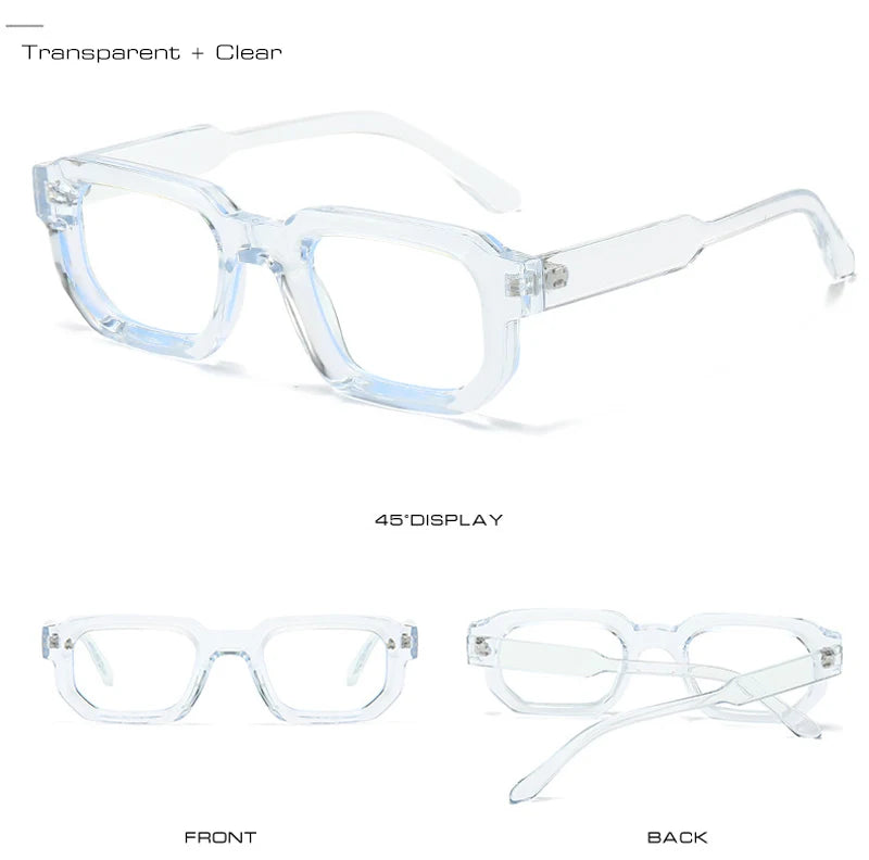 SHAUNA Ins Popular Fashion Polygon Square Women Glasses Frame Clear Anti Blue Light Eyewear Optical Men Red Blue Frame