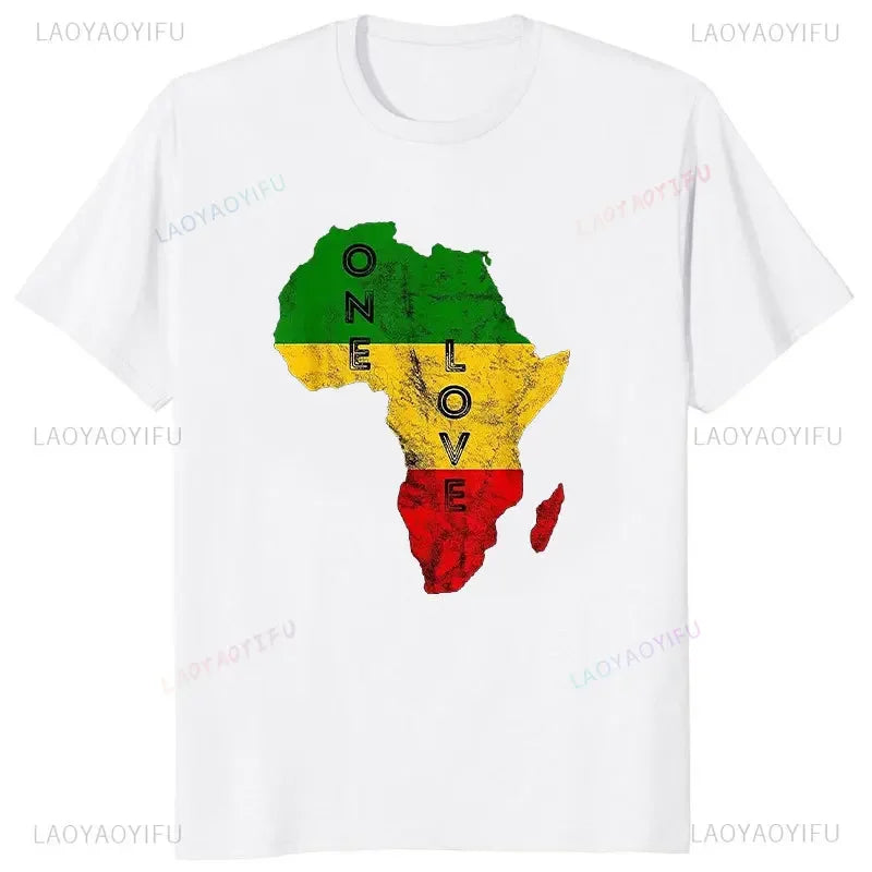 Hipster Reggae Africa Map Rasta Regae Music Vintage T Shirt Clothes 90s Hipster Short Sleeve T-shirts for Men Cotton Cool Tshirt