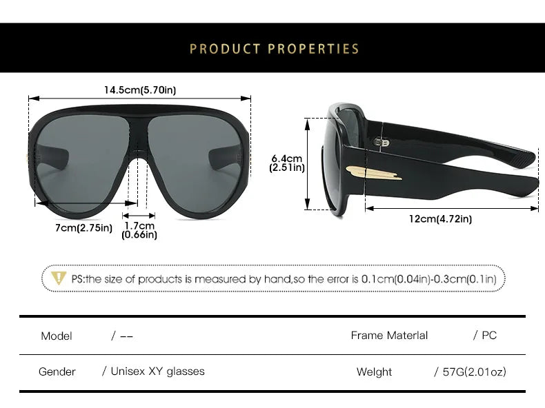 New Fashon Oversized One-piece Shield Sunglasses For Women Men Big Windproof Sports Sun Glasses Men Trendy Shades UV400 Eyewear