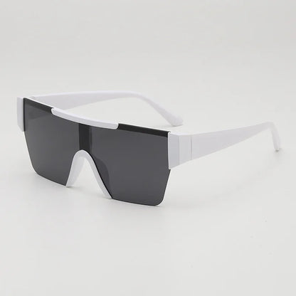 Retro Big Square Frame Women Men Sunglasses Fashion One Piece Black Silver Lens Shades UV400 Trending Sun Glasses Eyewear 2026