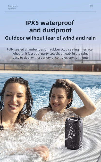 ZEALOT-S32 Portable Bluetooth Speaker Subwoofer - Waterproof Stereo Outdoor Boom Box with TF Card & AUX Support