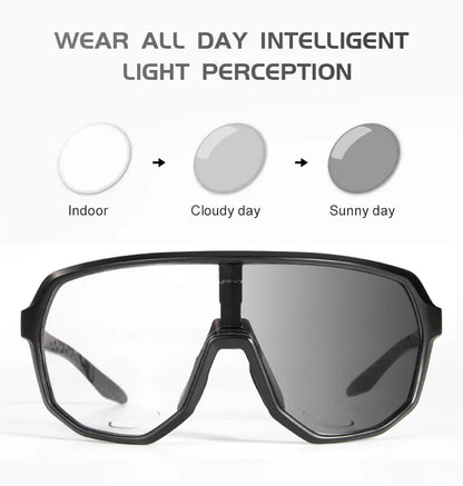 KAPVOE Photochromic Cycling Glasses Sports Sunglasses for Men Women UV400 Protection Bicycle MTB Mountain Bike Sunglasses