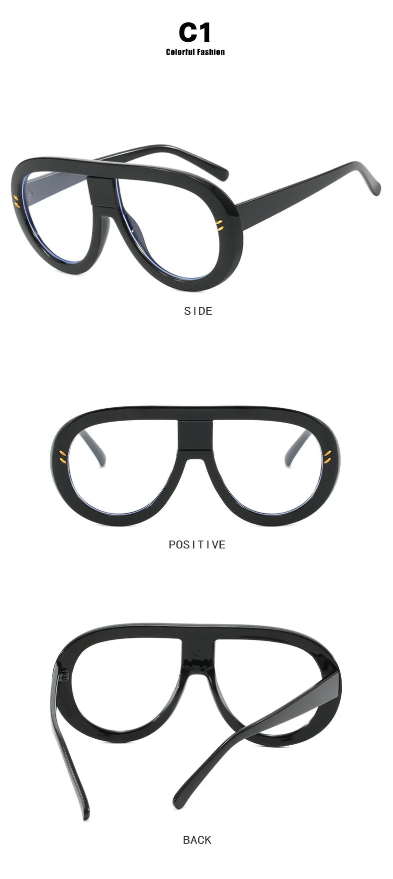 Luxury Myopia Glasses Men Women Anti Blue Light Nearsighted Eyeglasses Student Trendy Oversized Pilot Glasses Frame