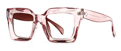 Vintage Oversized Square Anti Blue Light Reading Glasses Women Men Trending Optical Eyewear Finished Hyperopia Eyeglasses +2 +5