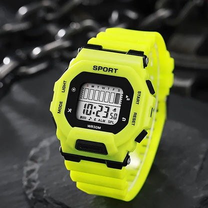 Male Digital Watches Waterproof Hombre Mens Sports Green Wristwatches Hand Clocks Women Watch Reloj Masculino
