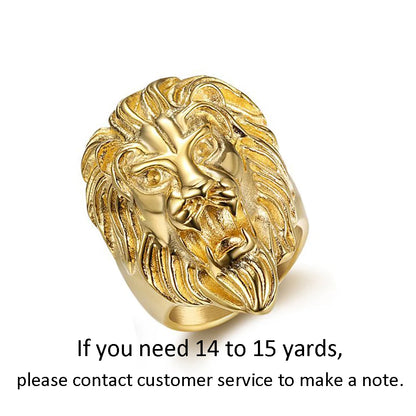 Retro Detailed Stainless Steel 3D Lion Head Rings For Men Punk Gothic Rock Animal Ring Domineering Biker Jewelry Accessories