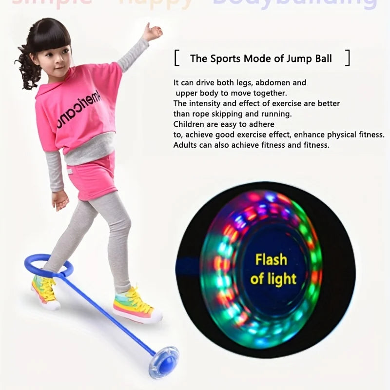 1Pc Children Flashing Jump Ring Sports Bouncing Ball Foldable Flashing Bouncing Ball Suitable For Children Or Adults Skill Game