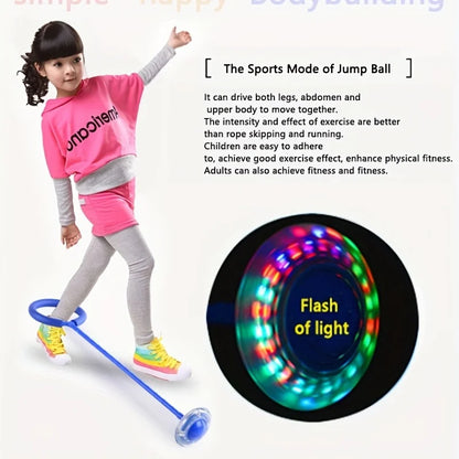 1Pc Children Flashing Jump Ring Sports Bouncing Ball Foldable Flashing Bouncing Ball Suitable For Children Or Adults Skill Game
