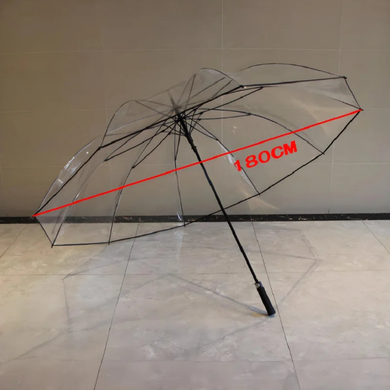 Eco-Friendly PVC Transparent Golf Umbrella,Wind-Resistant,Thick and Sturdy Long-Landled,Large-Sized Umbrella