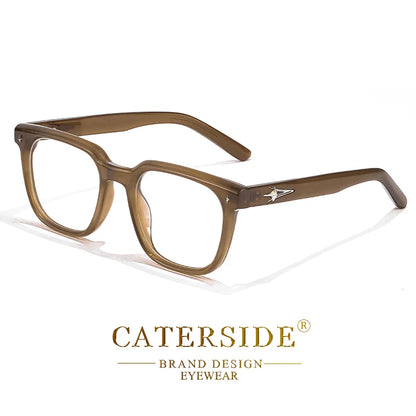 CATERSIDE Anti Blue Light Glasses Men Brand Design TR90 Square Frames Eyewear Women Business Minimalist Fashion Transparent Lens
