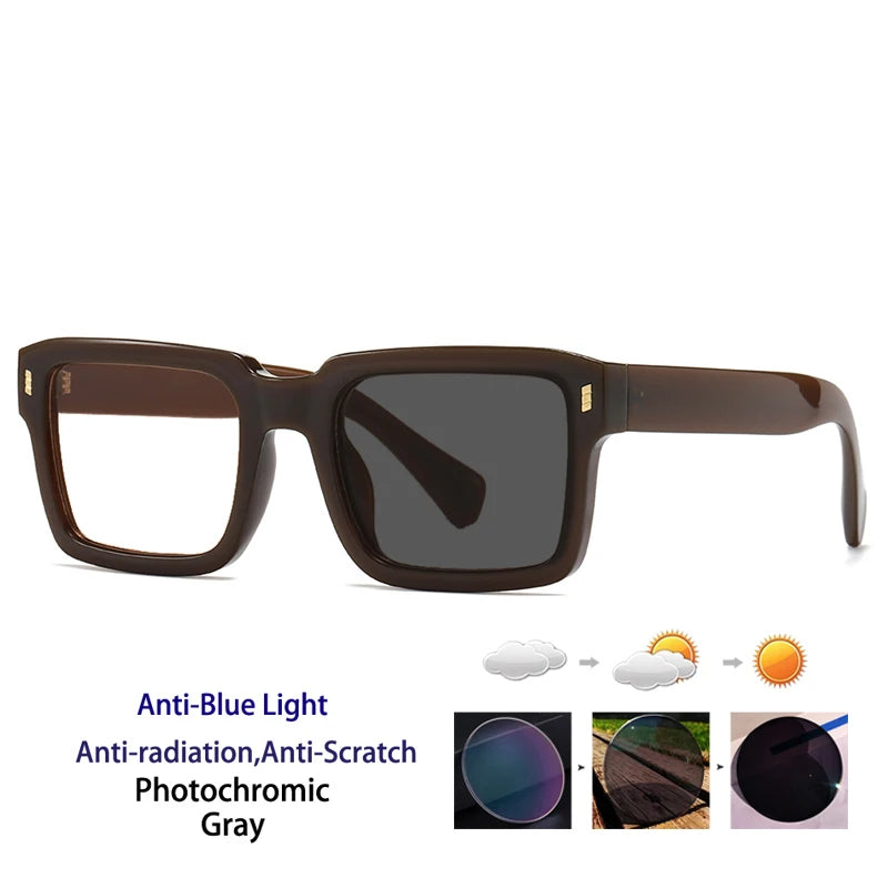 KOCOLIOR New Brand Design Square Board Anti Blue Light Reading Glasses for Men and Women Retro Glasses with Diopter 0 to+6.0
