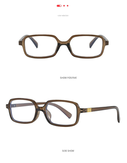 4pcs New Fashion Women Small Square Eyeglasses Frame Outdoor Casual Eyeglasses Anti Blue Light Eyewear Rivet Glasses Unisex