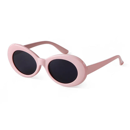 WHO CUTIE 2024 Goggles Oval Sunglasses Men Women Brand Designer 90S Colorful Retro Round Frame Kurt Cobain Shades Sun Glasses UV