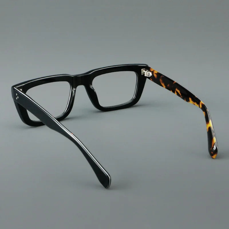 Fashion Thick Frame Acetate Glasses Men Vintage Square Myopia Prescription Eyeglasses Frame Reading Glasses Luxury Brand Eyewear