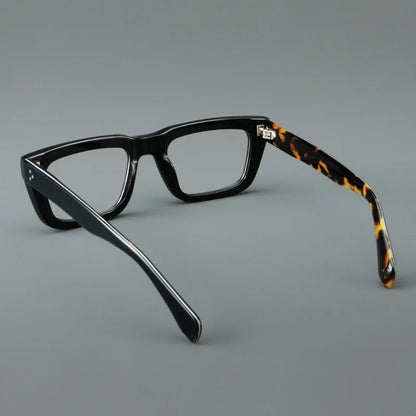 Fashion Thick Frame Acetate Glasses Men Vintage Square Myopia Prescription Eyeglasses Frame Reading Glasses Luxury Brand Eyewear