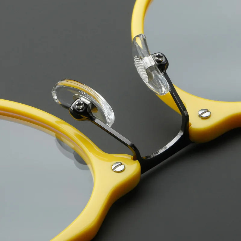 57028 Vintage Acetate Optical Spectacle Frames Women Fashion Round Metal Eyeglass Frame Men Trend Transparent Eyewear