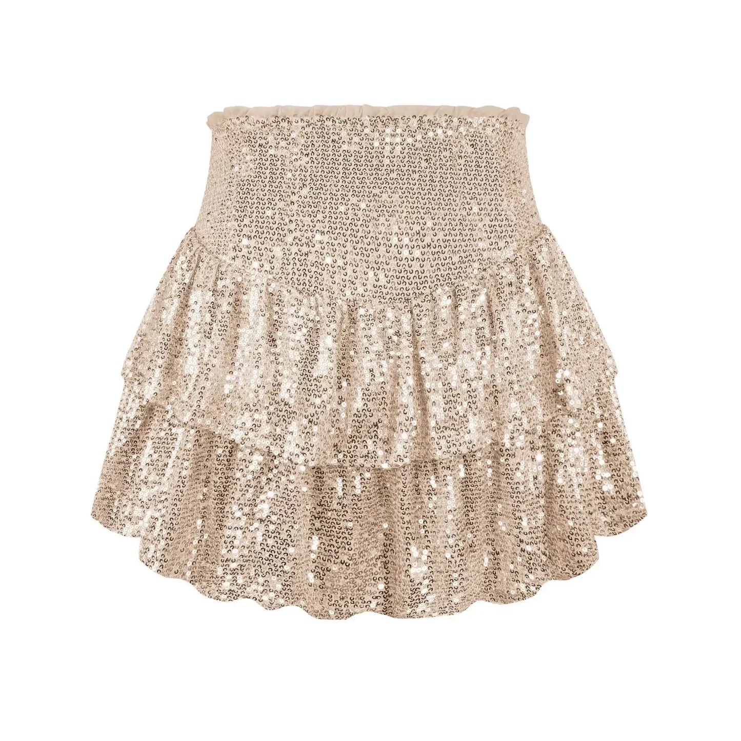 2024 African Party Evening Clothes for Women Spring Summer Sexy High Waist Sequin Mini Pleated Skirts Dashiki Africa Clothing