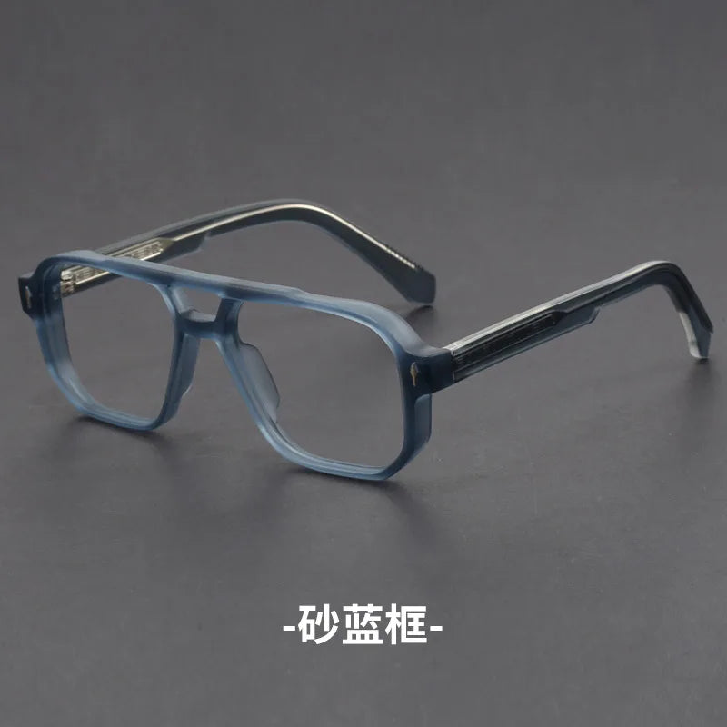 Double Bridges Anti Blue Light Reading Glasses Men Retro Women Square Glasses Frame Fashion Men Myopia Eyewear Fake Eyelasses -2