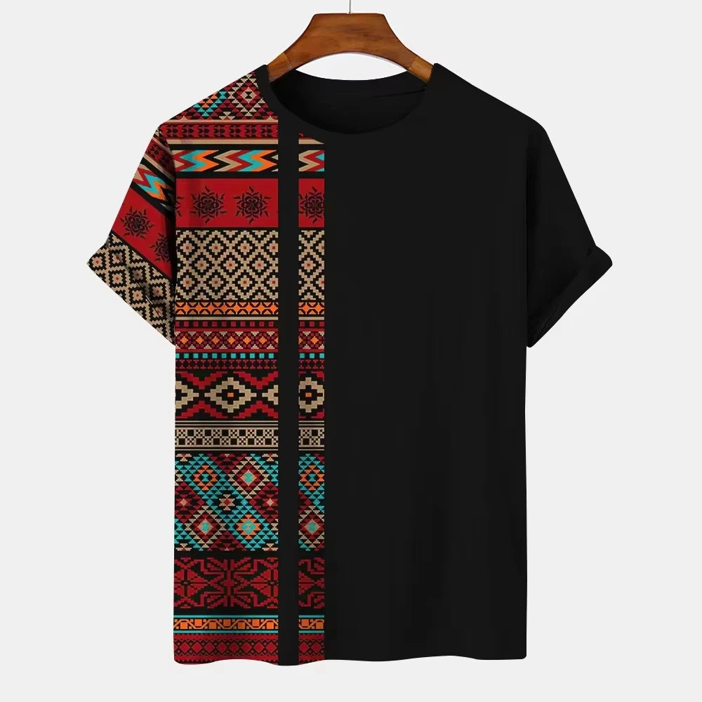 Men's T-shirt Ethnic Style 3d Print Tshirt Men Women  African Tradition Stripe T Shirt Tees Women Tshirt Kids Tshirt Clothing