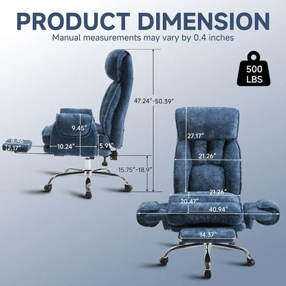 Office Chair Big and Tall, Desk Computer Chair with 5-Position Adjustable Armrests & Headrest for Pets & Cross, Customized