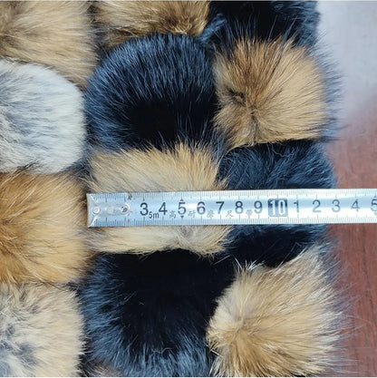 Luxury Brand Women Winter Natural Real Raccoon Fur Scarf Fashion Lady Warm Genuine Fox Fur Neckerchief Real Fox Fur Ring Scarves