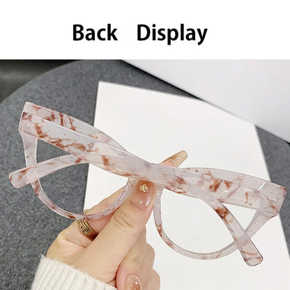 Fashion Cat Eye Shape Glasses High Quality Anti-blue Light Flat Eyeglasses Durable Ultra-light Computer Eyewear Transparent Lens