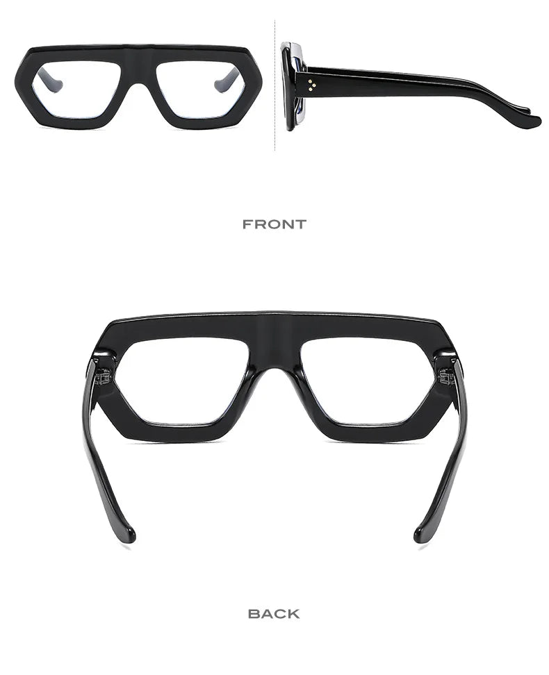 Womens Thick Frame Reading Glasses 2024 Anti Blue Light Fashion Designer Transparent Eyewear Finished Hyperopia Eyeglasses Hot