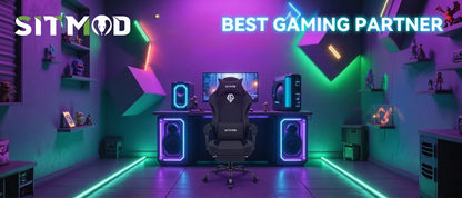 Gaming Chair, Video Game Chairs for Adults with Footrest High Back Headrest Lumbar Support Fabric Office Computer Desk Chair