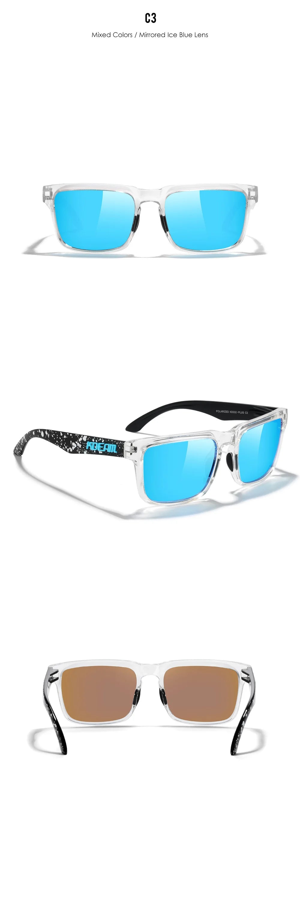 KDEAM Extra Large Size PLUS Women's Polarized Sunglasses for Men Driving Photochromic Night Vision Sun Glasses Suit for Big Face