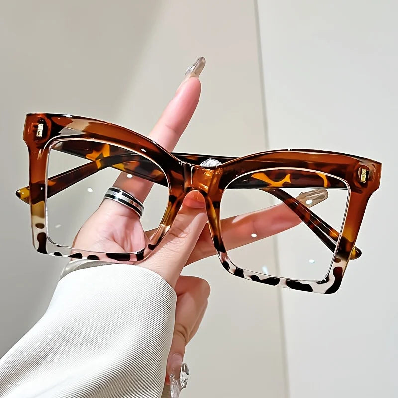 Elegant Full Rim Square Reading Glasses for Women, PC Frame, Clear Les, Magnification  1.0 to  4.0, Fashion Reading Glasses
