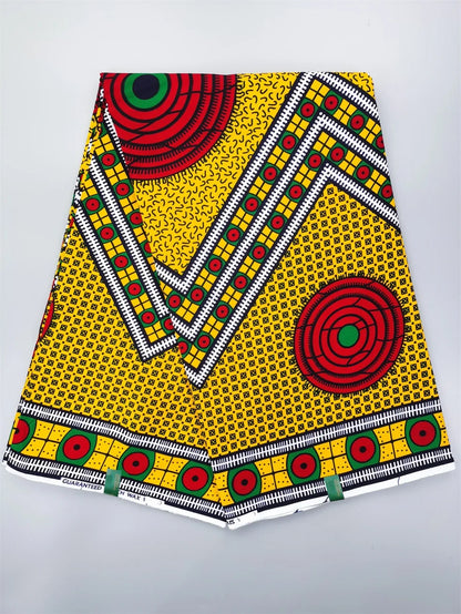Dutch Hollandais Printed Fabric for African Classical Dress Veritable Real Wax Guaranteed 100% Cotton 6 Yards