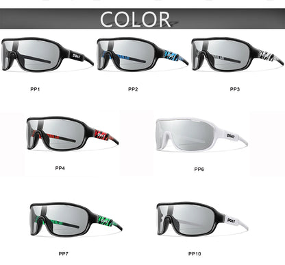 POAT BRAND Cycling Photochromic Eyewear Outdoor Sports Cycling Fishing Road Bike Hiking Sunglasses Men Women windproof Glasses