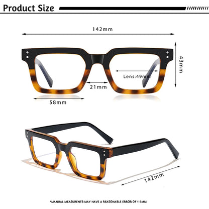 HBK Fashion Glasses Frames for Men TR90 Square Anti Blue Light Women's Daily Simple Business Glasses Optical Eyeglasses Frame