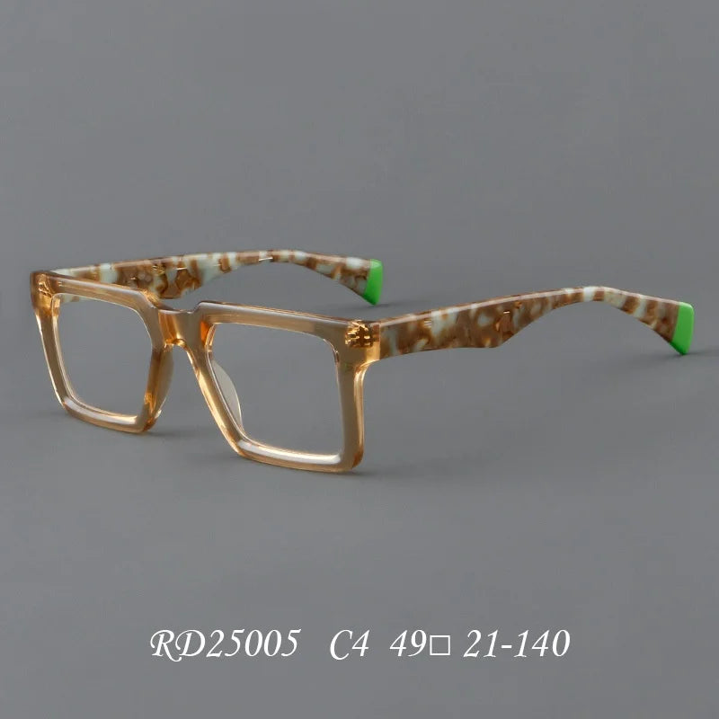 New In 2024 Plate Eyeglass Frame Retro Square Men's Eyeglass Frame Fashionable Optical Prescription Eyeglass Frame Women 25005
