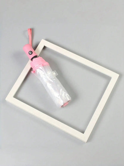 1PC Transparent Automatic Folding Umbrella | 8-rib Wind-Resistant Design | Essential for Commuters and Travelers