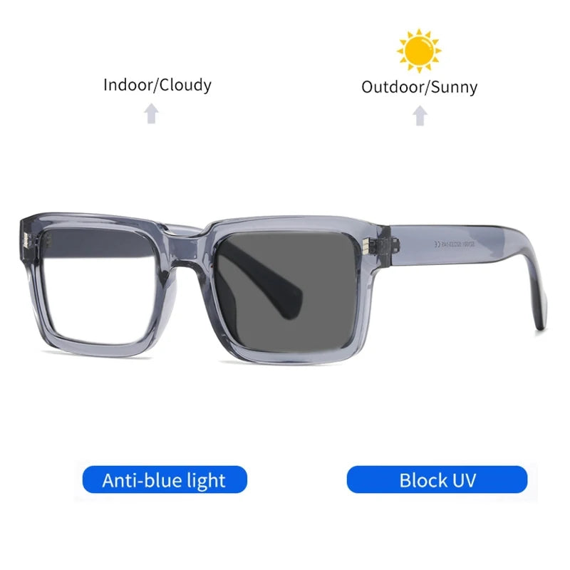 KOCOLIOR New Brand Design Square Board Anti Blue Light Reading Glasses for Men and Women Retro Glasses with Diopter 0 to+6.0