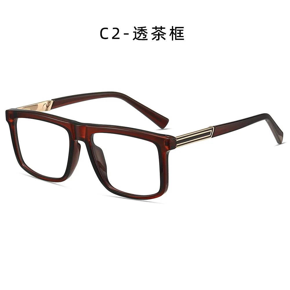 Men Vintage Anti Blue Light Reading Glasses Classic Brand Double Bridge Square Eyeglasses Business Office Presbyopia Glasses +