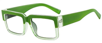Gradient Green Square Reading Glasses Women Men Luxury Brand Small Frame Presbyopia Eyewear Anti Blue Light Prescription Glasses