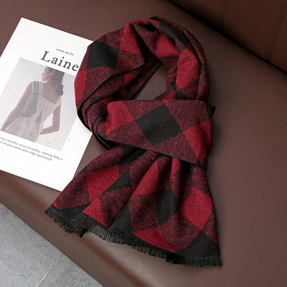 Cashmere Men Scarf Fashion Designer Winter Outdoor Windproof Warm Soft Classic Shawl Thicken Muffler Long Wraps Scarve Male