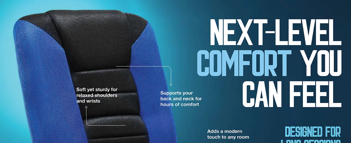 Swivel Floor Gaming Chair - Video Lounger Enjoy 6 Different Positions, Adjustable Backrest, Removable Arm Rests, Folds to Store