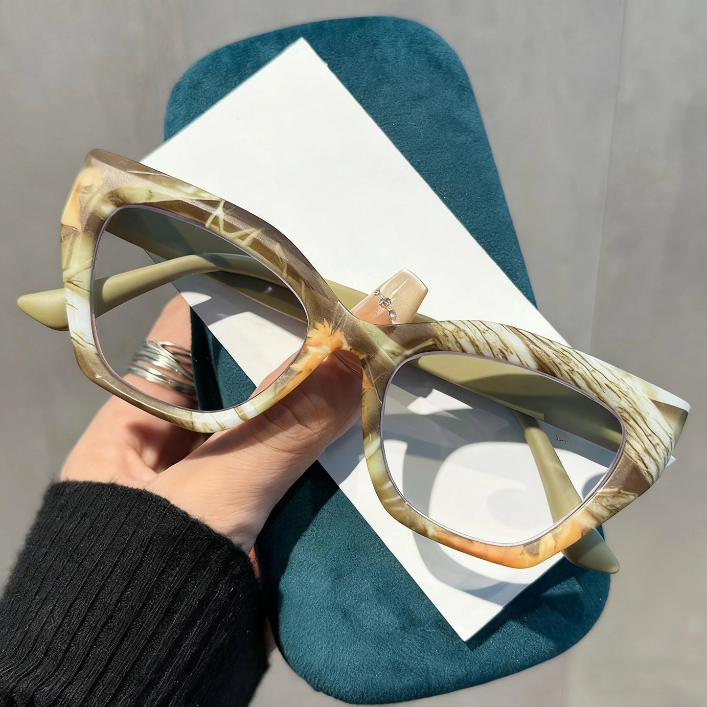 Oversized Flora Printed Reading Glasses Women Men Fashion Trendy Large Frame Hyperopia Unisex Stylish Luxry Cat Eye Eyeglasses