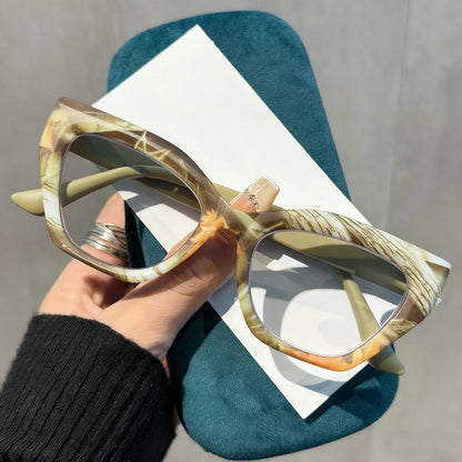 Oversized Flora Printed Reading Glasses Women Men Fashion Trendy Large Frame Hyperopia Unisex Stylish Luxry Cat Eye Eyeglasses