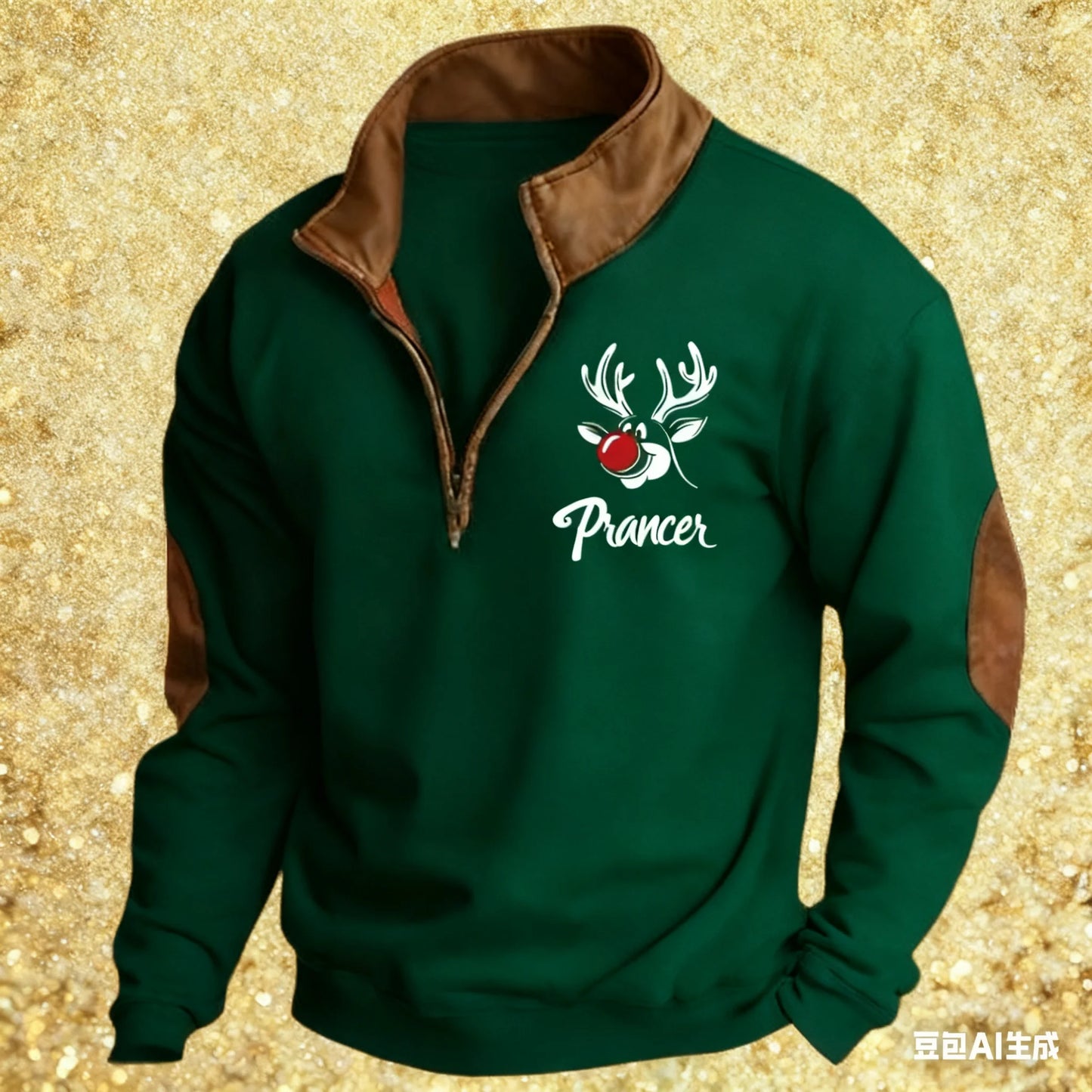 3D Printed Animal Pattern Zipper Sweatshirt For Men Vintage Elk Wolf Pattern Long Sleeve Pullover Autumn Casual Comfortable Tops