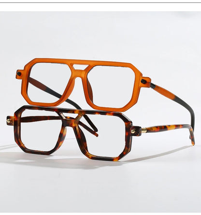 KOCOLIOR Men's Retro Fashion Double Beam Reading Glasses Brand Design Anti Blue Light Photochromic Presbyopia Glasses +0 to +6.0
