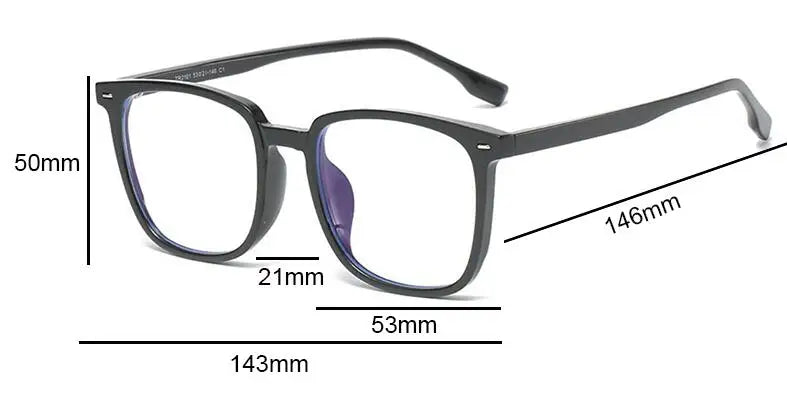 Square Transparent Men's Reading Glasses Vintage Frames Computer Blue Light Blocking TR90 Male Presbyopic Eyeglasses Leesbril +2